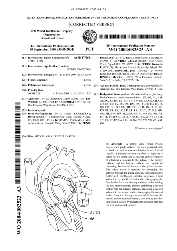 Document de brevet canadien 2518962. Abrégé 20050909. Image 1 de 2