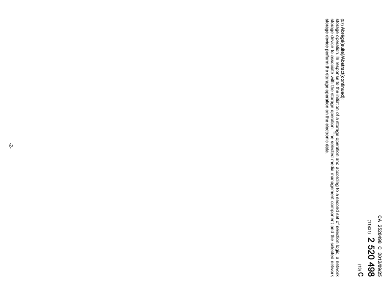 Document de brevet canadien 2520498. Page couverture 20111228. Image 2 de 2
