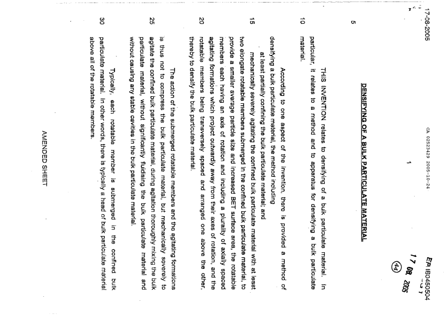 Canadian Patent Document 2523429. Description 20051024. Image 1 of 13