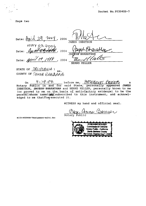Document de brevet canadien 2523544. Cession 20060324. Image 5 de 5