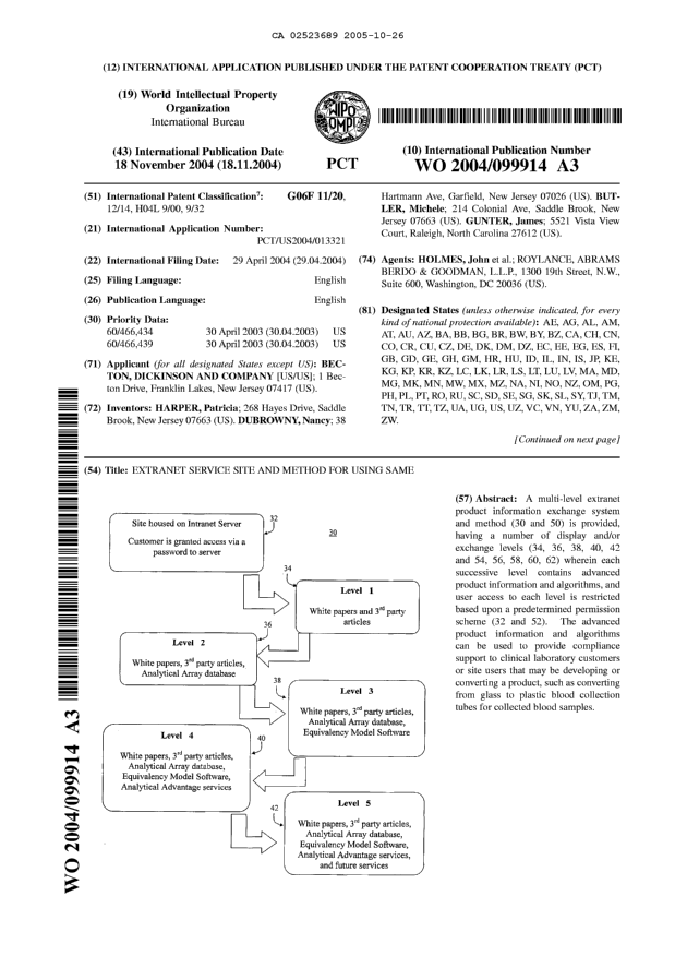 Document de brevet canadien 2523689. Abrégé 20051026. Image 1 de 2
