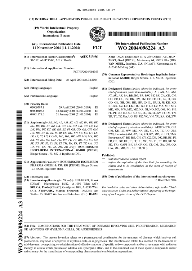 Document de brevet canadien 2523868. Abrégé 20051027. Image 1 de 1