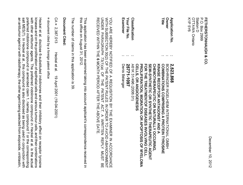Canadian Patent Document 2523868. Prosecution-Amendment 20121210. Image 1 of 3