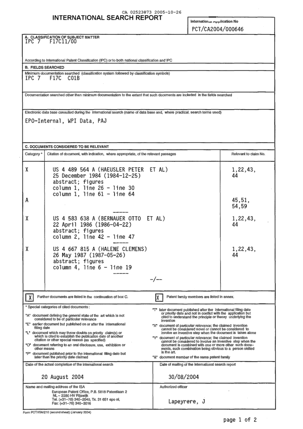 Document de brevet canadien 2523873. PCT 20051026. Image 2 de 4