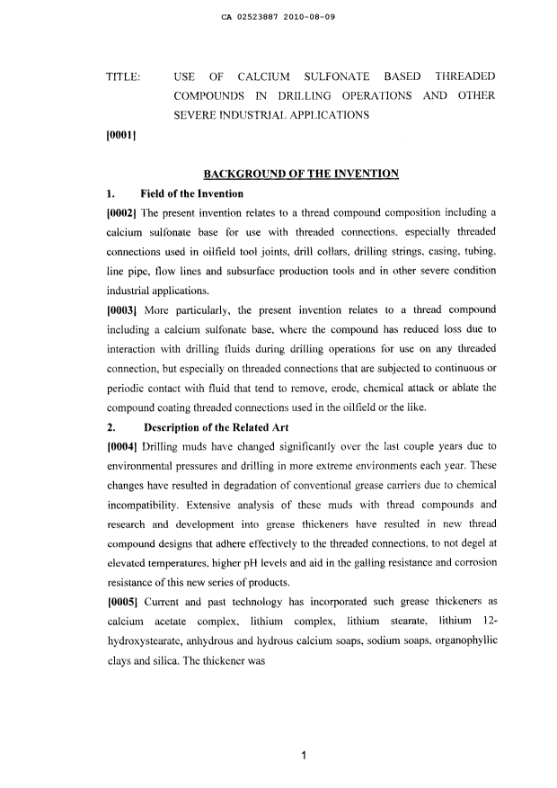Canadian Patent Document 2523887. Description 20100809. Image 1 of 25