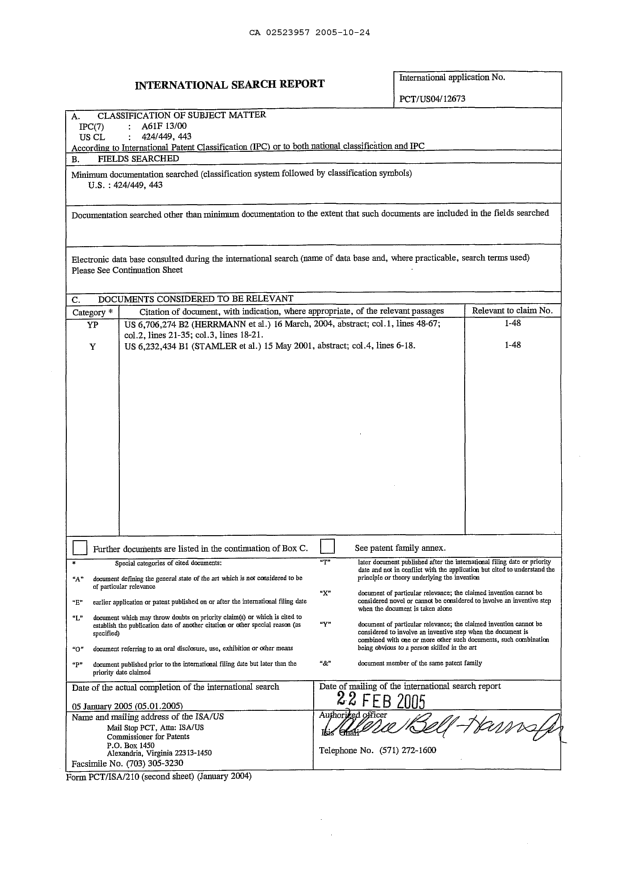 Document de brevet canadien 2523957. PCT 20051024. Image 1 de 2