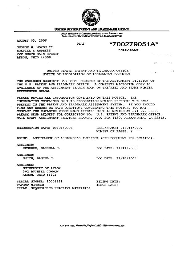 Canadian Patent Document 2523957. Assignment 20061024. Image 2 of 4