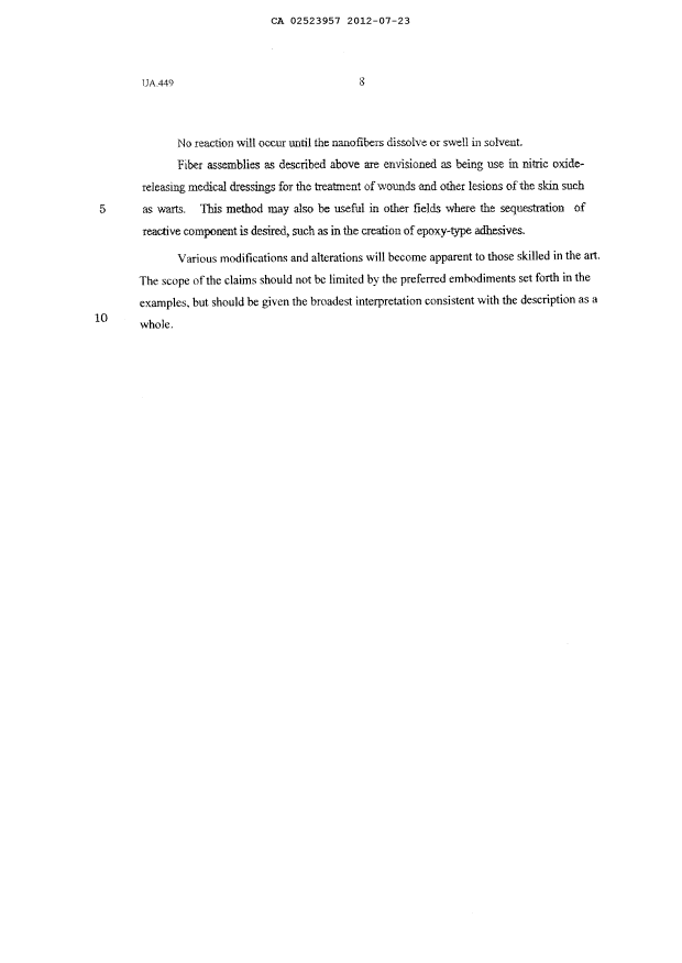 Canadian Patent Document 2523957. Description 20120723. Image 8 of 8