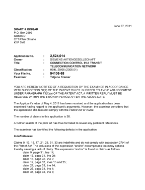 Canadian Patent Document 2524014. Prosecution-Amendment 20110627. Image 1 of 2
