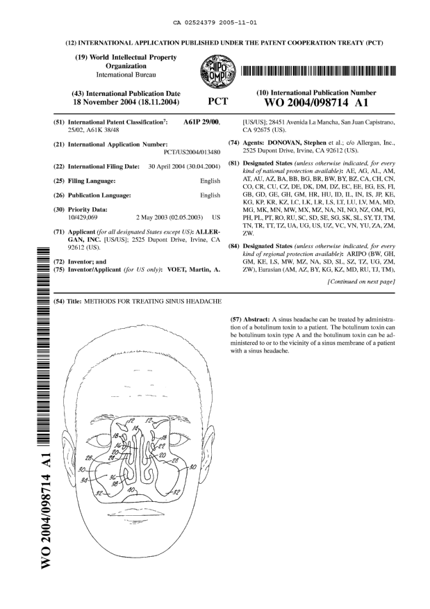 Canadian Patent Document 2524379. Abstract 20051101. Image 1 of 2