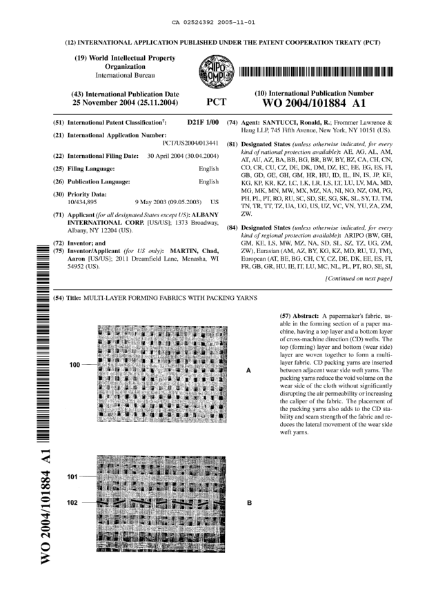 Canadian Patent Document 2524392. Abstract 20051101. Image 1 of 2