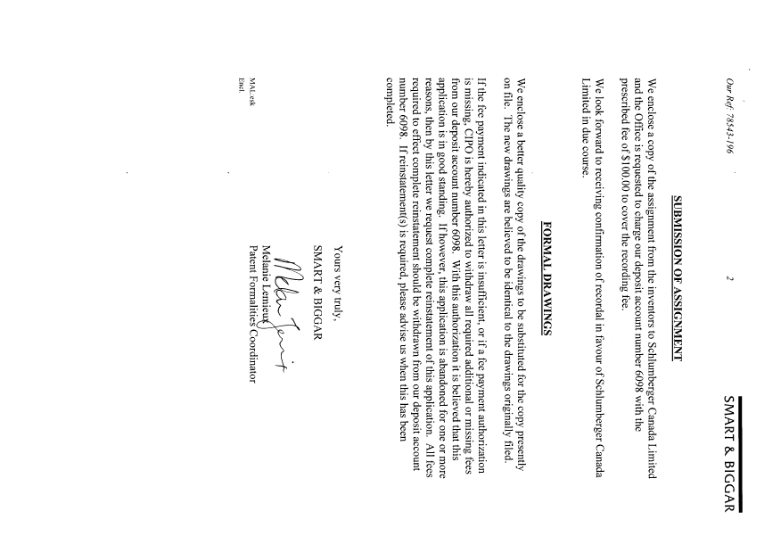 Document de brevet canadien 2524420. Cession 20060127. Image 2 de 11
