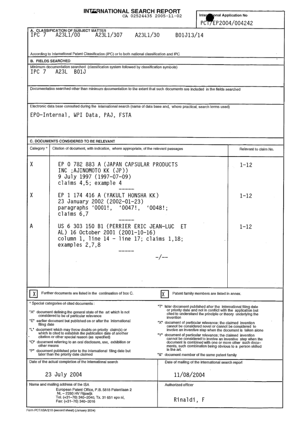 Document de brevet canadien 2524435. PCT 20051102. Image 1 de 3
