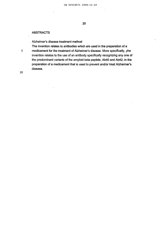 Canadian Patent Document 2524571. Abstract 20061110. Image 1 of 1