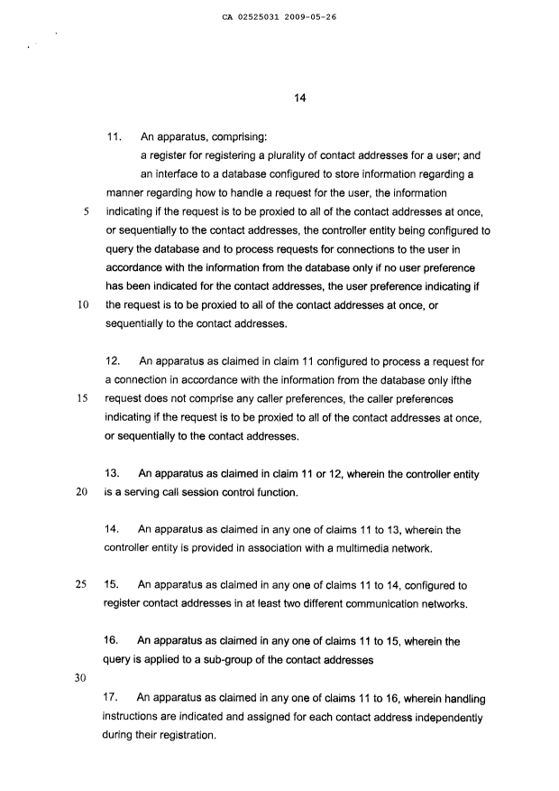 Document de brevet canadien 2525031. Poursuite-Amendment 20081226. Image 10 de 11