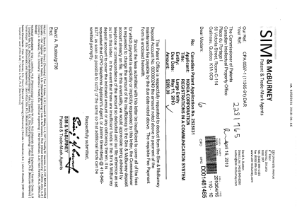 Document de brevet canadien 2525031. Taxes 20091216. Image 1 de 1