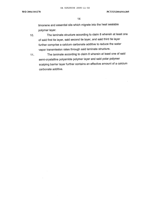 Document de brevet canadien 2525036. Revendications 20051102. Image 3 de 3