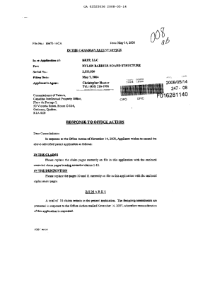 Document de brevet canadien 2525036. Poursuite-Amendment 20080514. Image 1 de 13