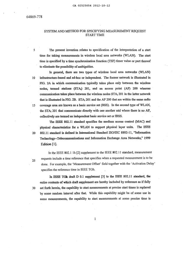 Canadian Patent Document 2525054. Description 20121012. Image 1 of 11