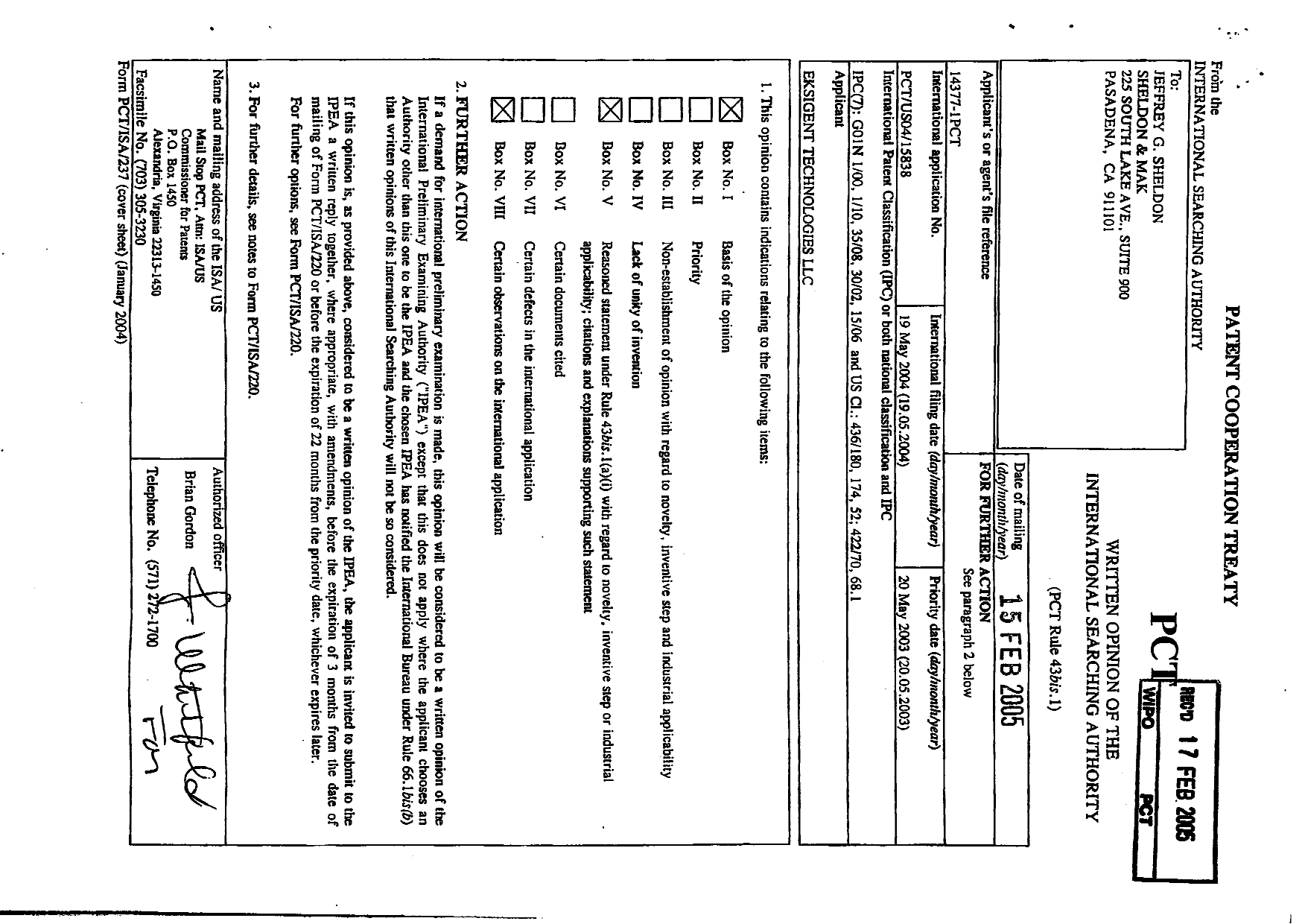 Document de brevet canadien 2525230. PCT 20041209. Image 2 de 7