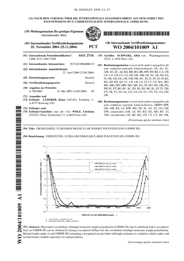 Document de brevet canadien 2526129. Abrégé 20051117. Image 1 de 2