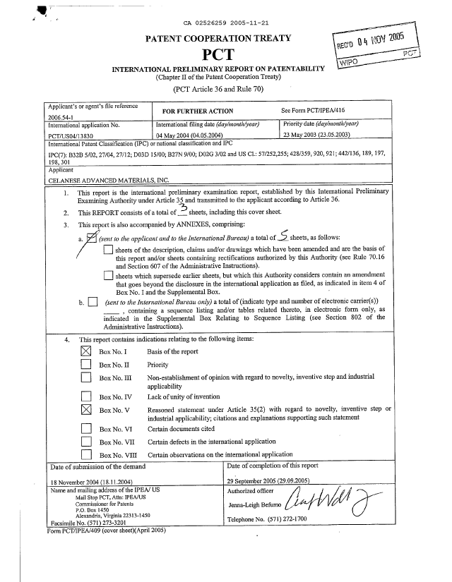 Canadian Patent Document 2526259. PCT 20051121. Image 1 of 8