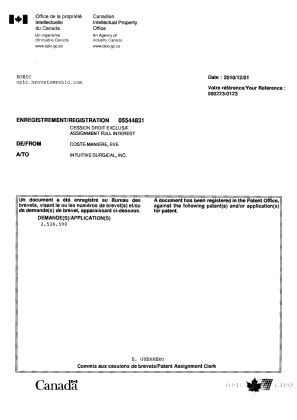 Document de brevet canadien 2526590. Correspondance 20101201. Image 1 de 1