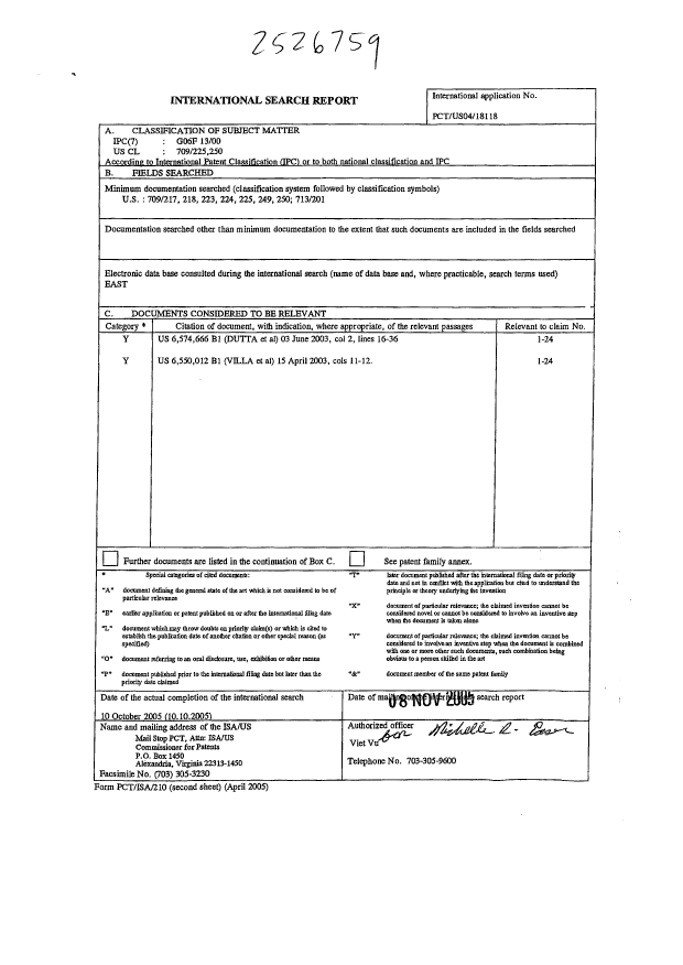 Document de brevet canadien 2526759. PCT 20070501. Image 1 de 3