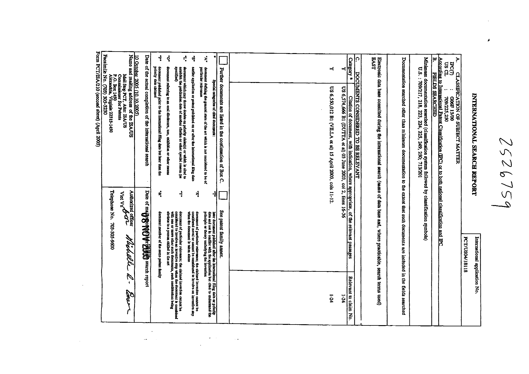 Canadian Patent Document 2526759. PCT 20070501. Image 1 of 3