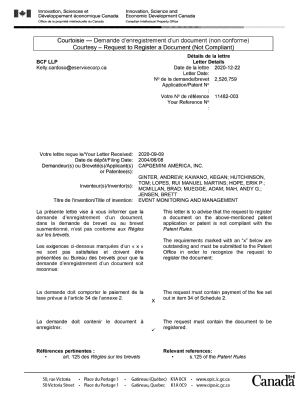 Document de brevet canadien 2526759. Lettre du bureau 20201222. Image 1 de 2