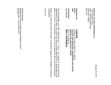 Canadian Patent Document 2526940. Correspondence 20130128. Image 1 of 1