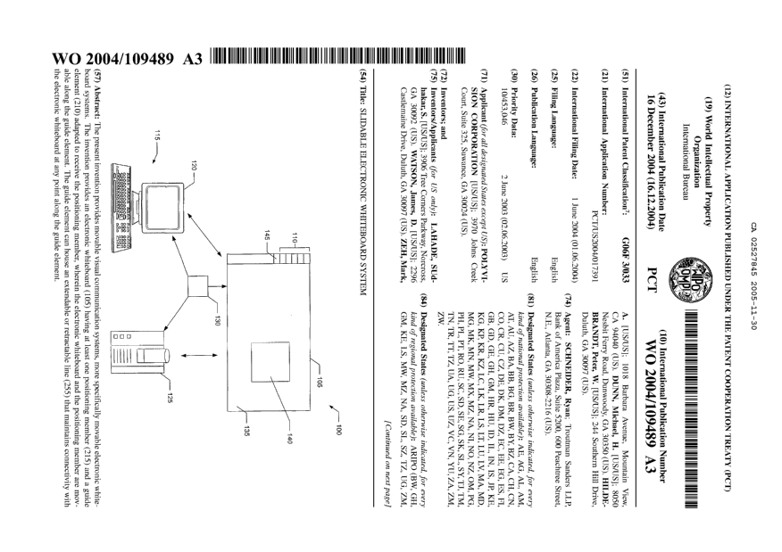 Document de brevet canadien 2527845. Abrégé 20041230. Image 1 de 2