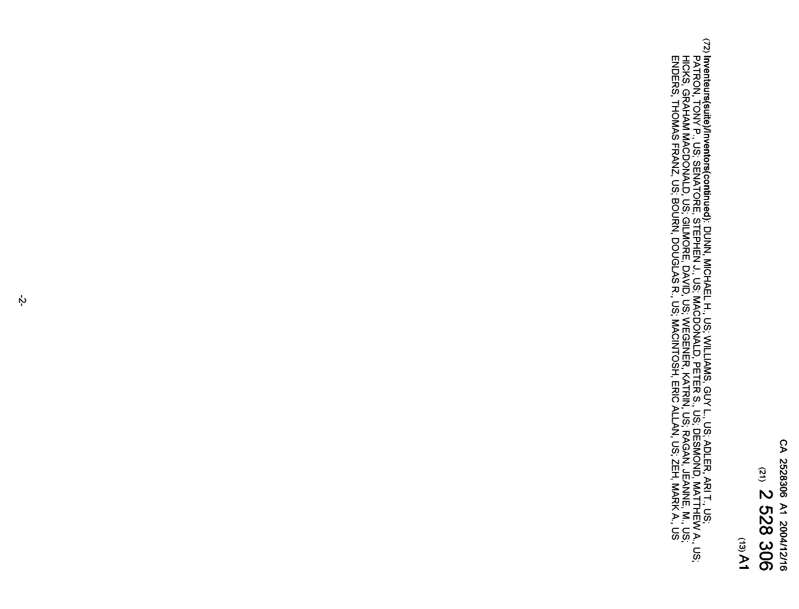 Document de brevet canadien 2528306. Page couverture 20051207. Image 2 de 2