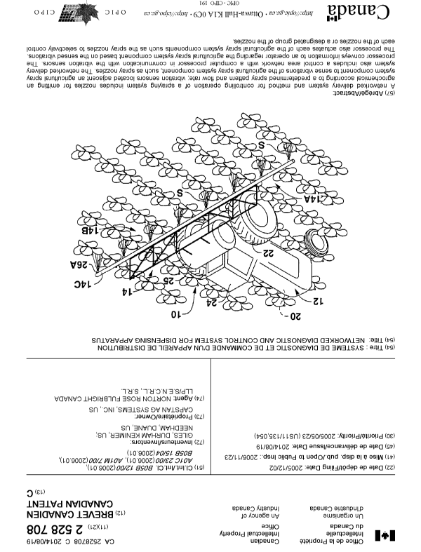 Canadian Patent Document 2528708. Cover Page 20140724. Image 1 of 1