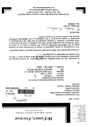 Canadian Patent Document 2529442. Fees 20061212. Image 1 of 1