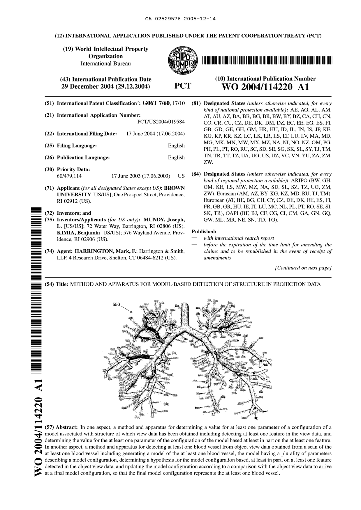 Document de brevet canadien 2529576. Abrégé 20051214. Image 1 de 2