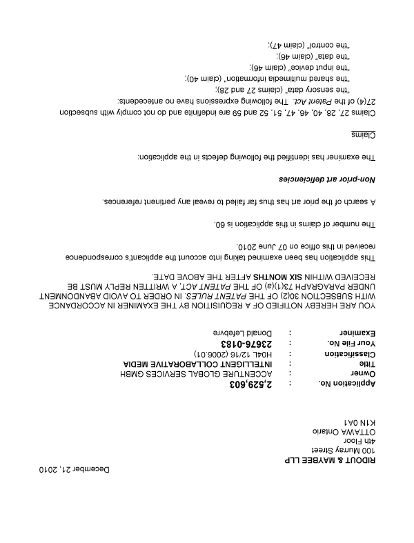 Document de brevet canadien 2529603. Poursuite-Amendment 20091221. Image 1 de 2