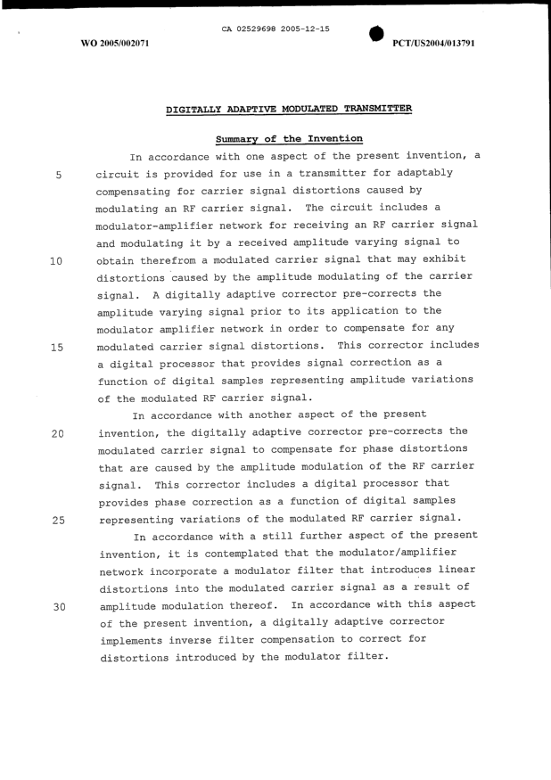 Canadian Patent Document 2529698. Description 20051215. Image 1 of 13