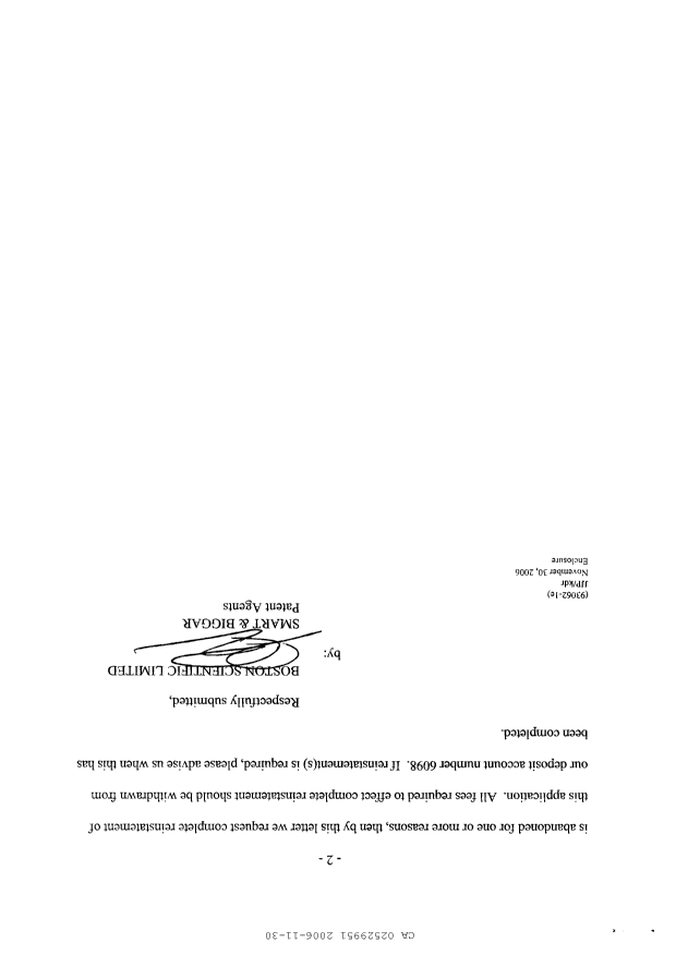 Canadian Patent Document 2529951. Prosecution-Amendment 20061130. Image 2 of 3