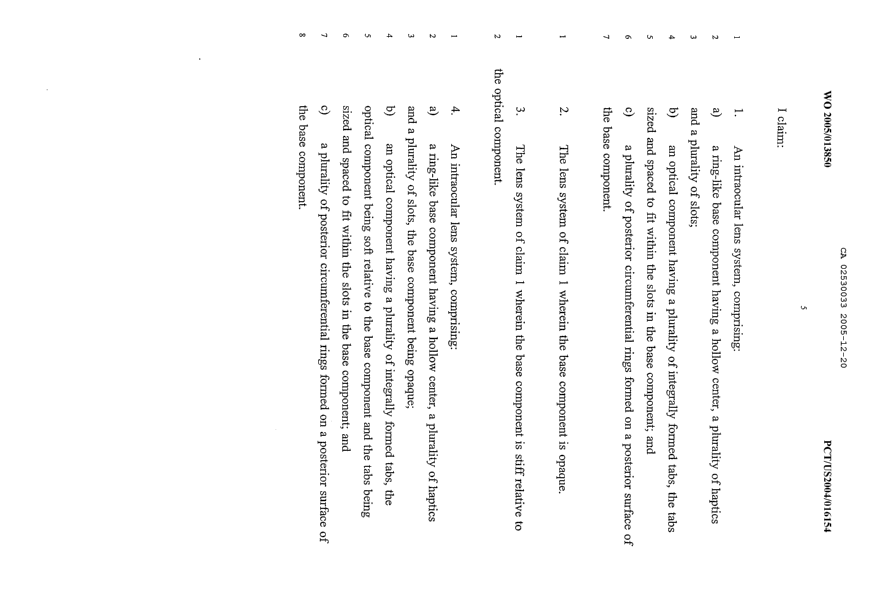 Document de brevet canadien 2530033. Revendications 20051220. Image 1 de 1