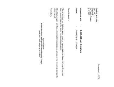 Canadian Patent Document 2530552. Correspondence 20060921. Image 1 of 1