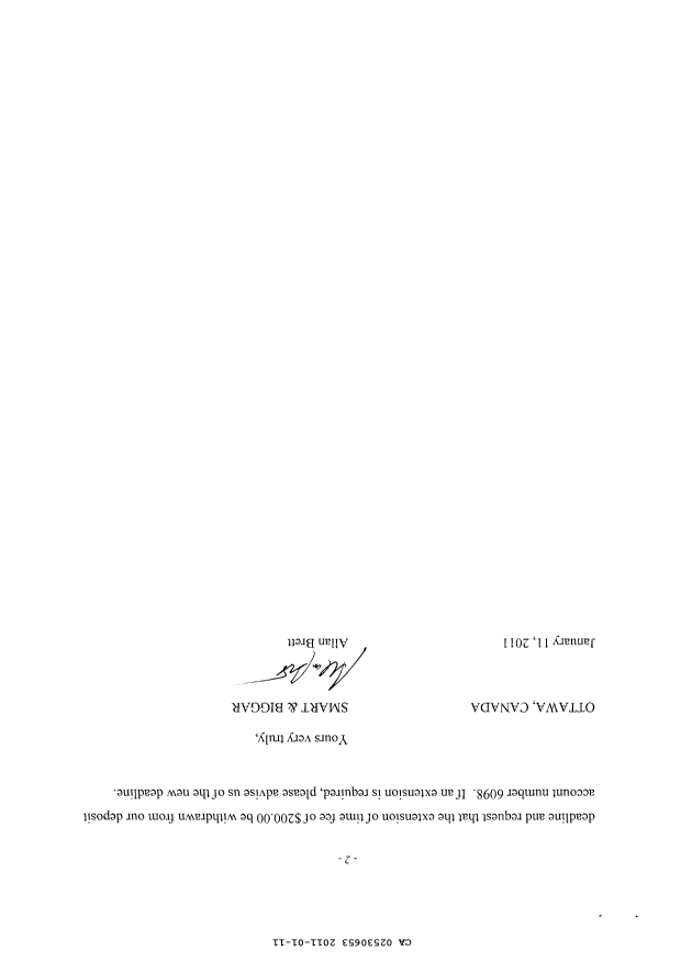 Document de brevet canadien 2530653. Poursuite-Amendment 20101211. Image 2 de 2