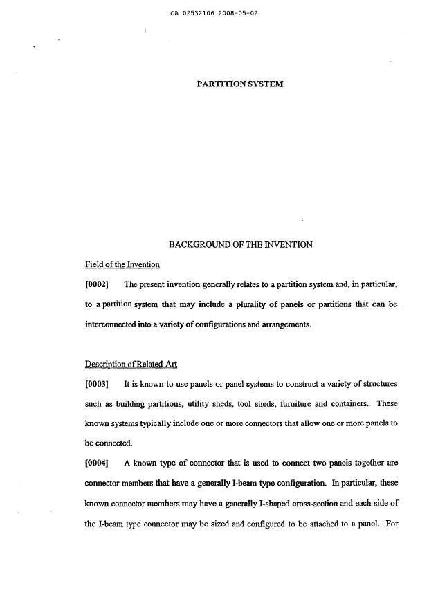 Canadian Patent Document 2532106. Description 20080502. Image 1 of 38