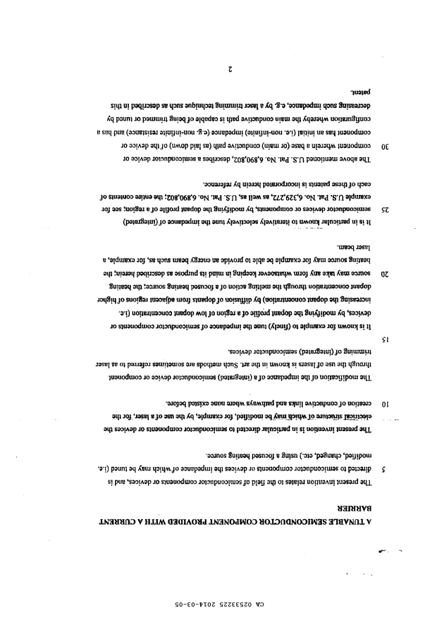 Canadian Patent Document 2533225. Description 20140305. Image 1 of 26