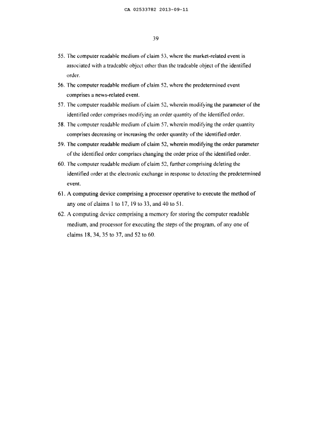 Document de brevet canadien 2533782. Revendications 20130911. Image 8 de 8
