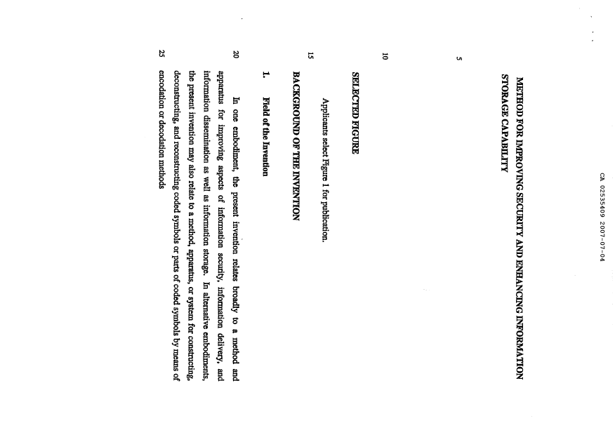 Canadian Patent Document 2535409. Description 20070704. Image 1 of 59