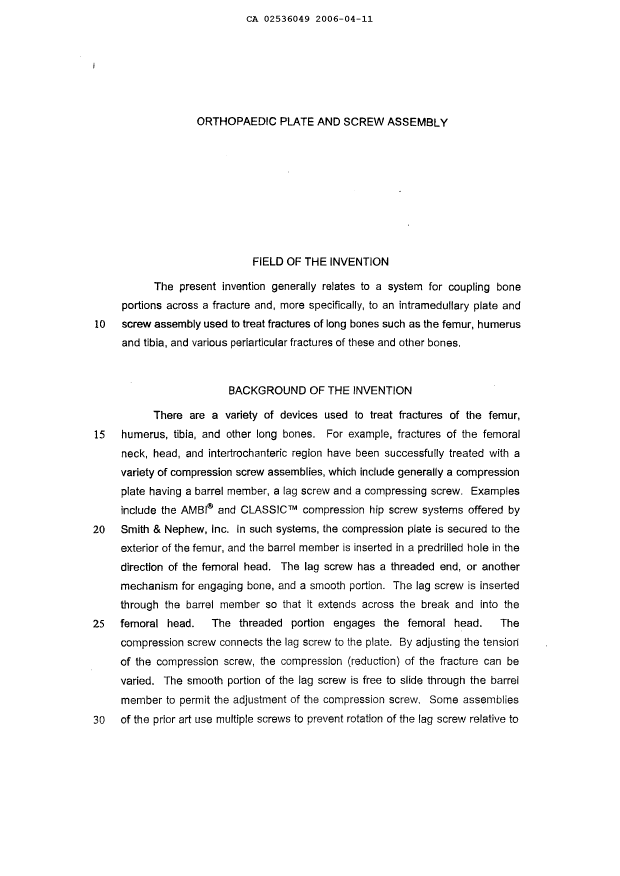 Canadian Patent Document 2536049. Description 20051211. Image 1 of 27