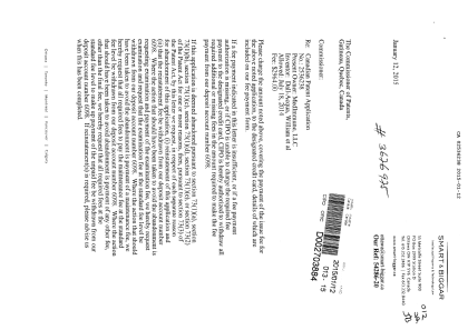 Canadian Patent Document 2536238. Correspondence 20150112. Image 1 of 2