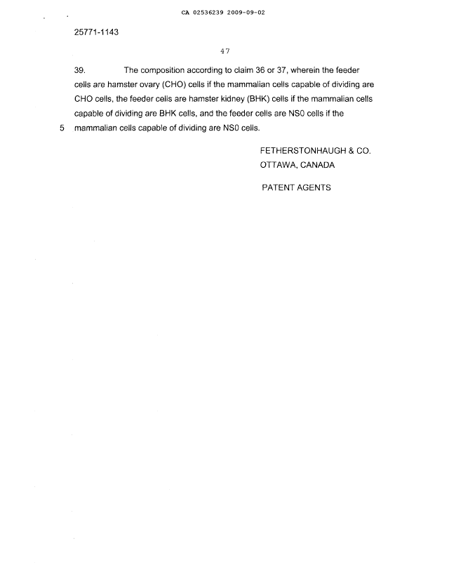 Document de brevet canadien 2536239. Correspondance de la poursuite 20090902. Image 10 de 10