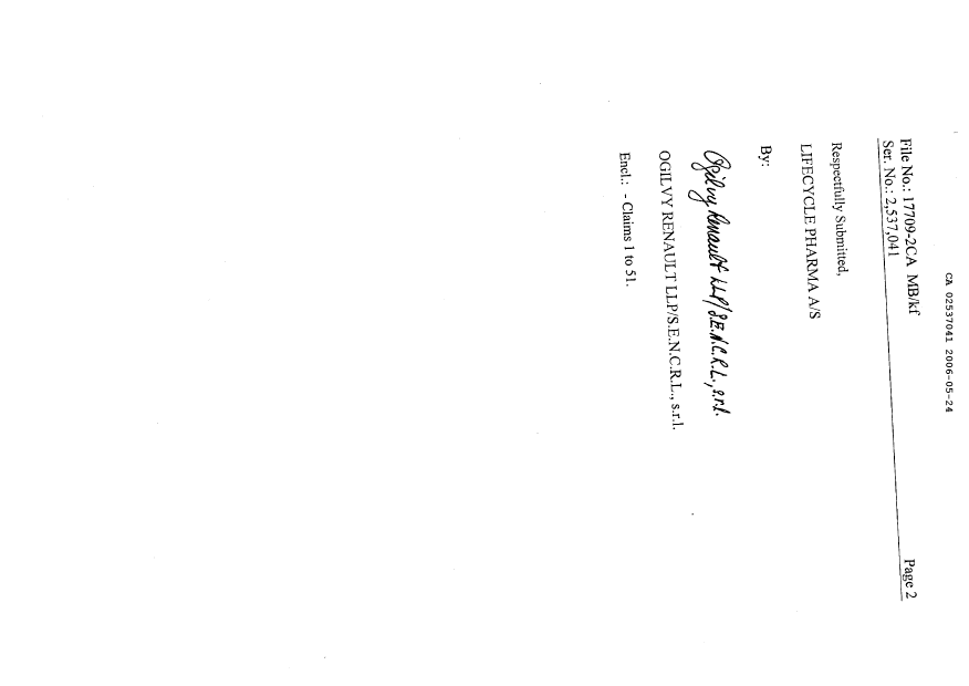 Canadian Patent Document 2537041. Prosecution-Amendment 20060524. Image 2 of 9